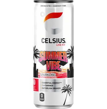 CELSIUS - Summer Vibe Sparkling Raspberry Peach Slim Can 355ml
